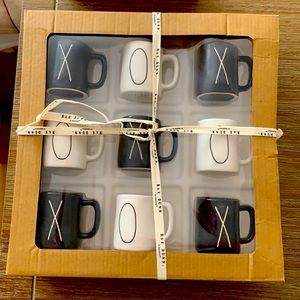 Rae Dunn XoXo Espresso Mugs Tic Tac Toe Board